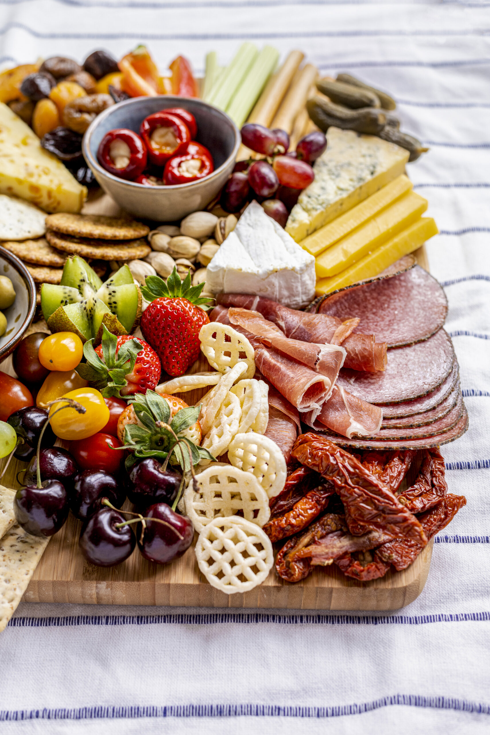 Colorful charcuterie board