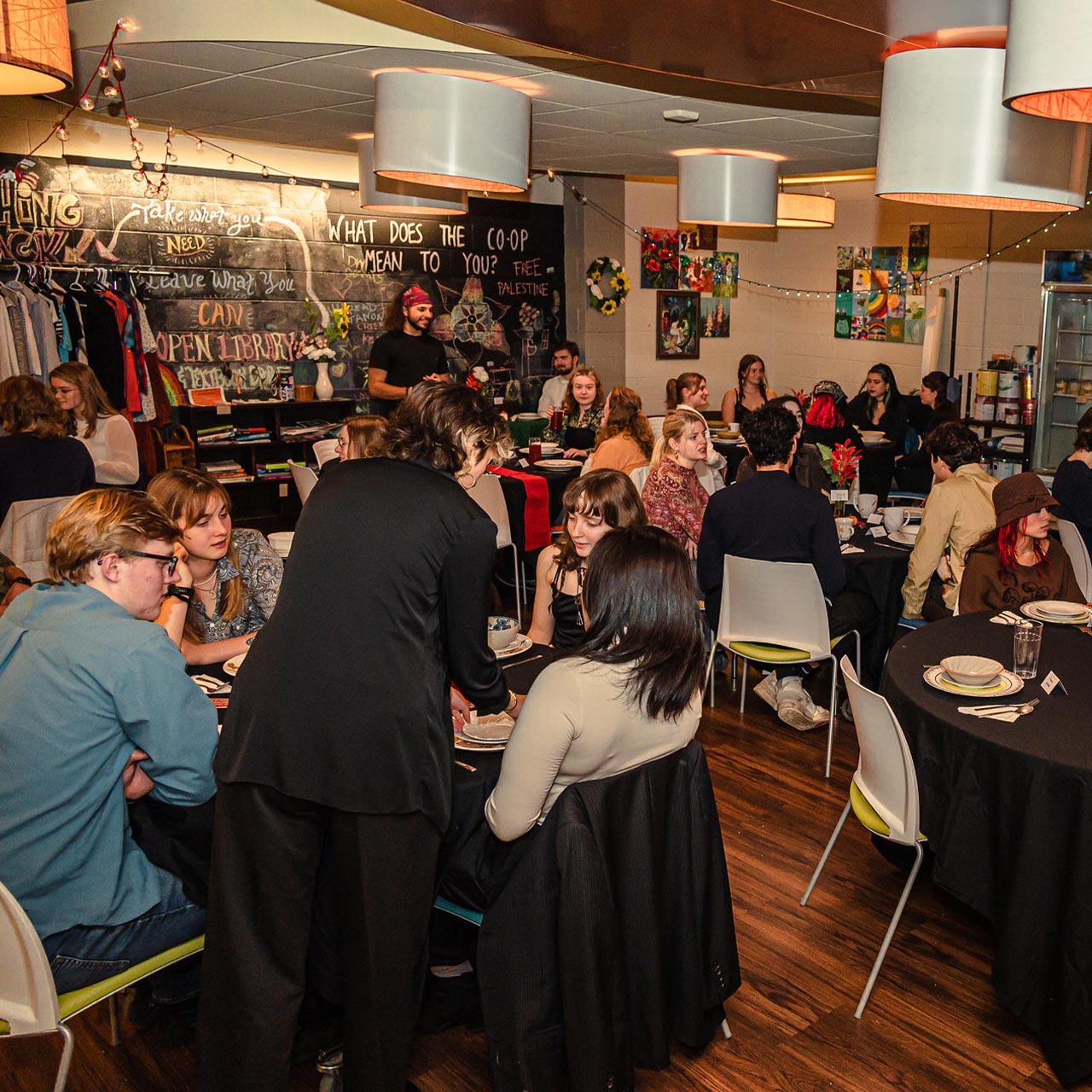 Food Co-op patrons dining